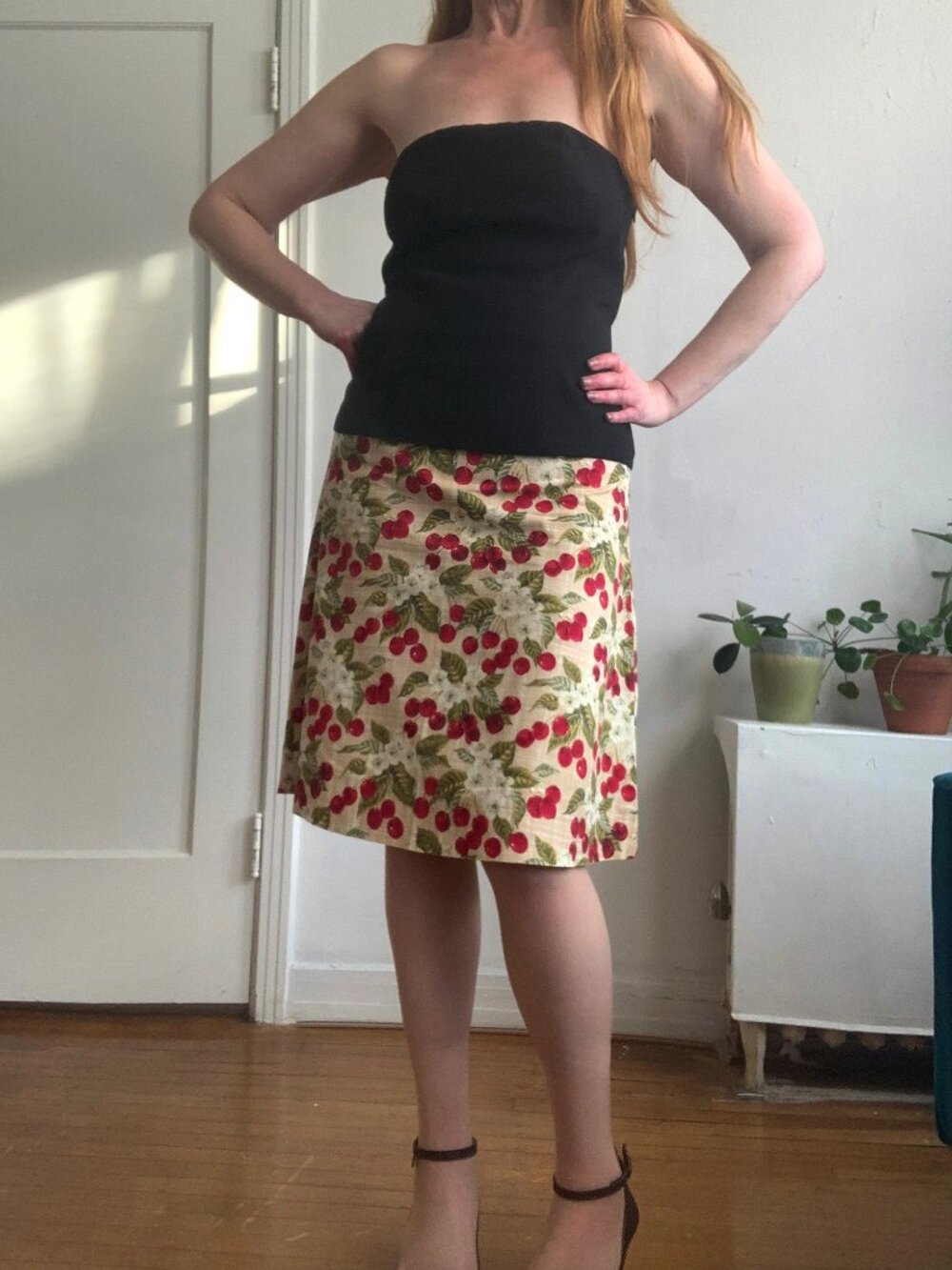 Vintage Cherry Print Skirt
